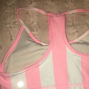 Lululemon pink and white tank with built in bra